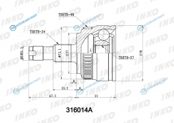316014A ШРУС внешний 2427 ABS 48