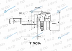 317055A ШРУС внешний 2519 ABS 48
