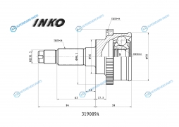 319009A ШРУС внешний 2622 ABS 44