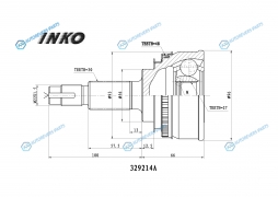 329214A ШРУС внешний 3027 ABS 48