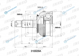 310029A ШРУС внешний 2630 ABS 50