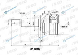 311016 ШРУС внешний 2522