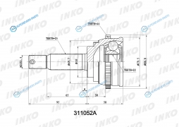 311052A ШРУС внешний 2522 ABS 44