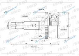 320101A ШРУС внешний 2723 ABS 44