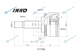 317100A ШРУС внешний 2529 ABS 43