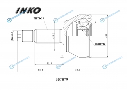 307079 ШРУС внешний 2522