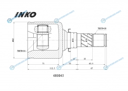 480045 ШРУС внутренний 2824 | лев