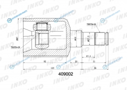 409002 ШРУС внутренний3429 ABS
