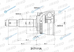 317111A ШРУС внешний 2530 ABS 44