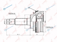 CO-7509A ШРУС наружный | перед правлев