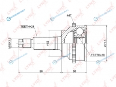 CO-3771A ШРУС наружный | перед правлев