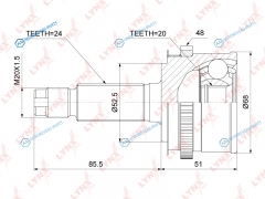 CO-3798A ШРУС внешний | перед правлев
