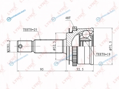 CO-3602A ШРУС наружный | перед правлев