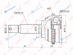 CO-3607A ШРУС наружный | перед правлев