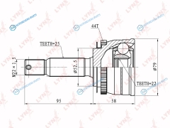 CO-3601A ШРУС наружный | перед правлев