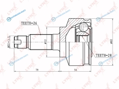 CO-3412 ШРУС наружный | перед правлев