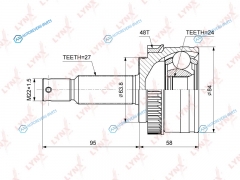 CO-3866A ШРУС наружный | перед правлев