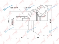 CO-3821 ШРУС внешний | перед правлев