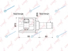 CI-3780 ШРУС внутренний | перед правлев