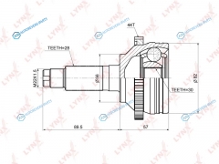 CO-5153A ШРУС наружный | перед правлев