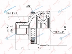 CO-1203A ШРУС наружный | перед правлев