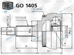 GO 1405 ШРУС наруж. для ам Nissan X-Trail (00-) ABS | перед