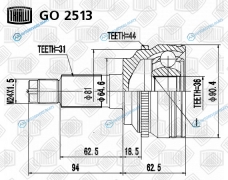 GO 2513 ШРУС наруж. для ам Mazda CX-7 (07-) AT | перед