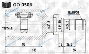 GO 0506 ШРУС внутр. прав. для ам Chevrolet Cruze (09-) 1.8 MTAT