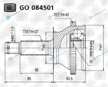 GO 084501 ШРУС наруж. для ам Hyundai Santa Fe (00-) ABS | перед