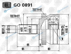 GO 0891 ШРУС наруж. для ам Hyundai Sonata (05-) 2.02.4 ABS | перед