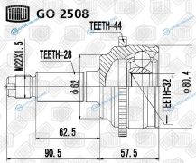 GO 2508 ШРУС наруж. для ам Mazda 6 (02-) MTAT ABS | перед