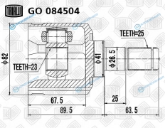 GO 084504 ШРУС внутр. для ам Hyundai Sonata (98-) 2.0 АT