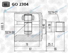 GO 2304 ШРУС внутр. для ам Honda Accord (03-) 2.02.4 MTAT | перед