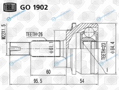 GO 1902 ШРУС наруж. для ам Toyota Corolla E140 (06-) | перед