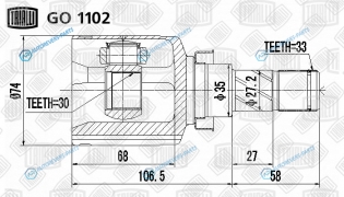 GO 1102 ШРУС внутр. для ам Mitsubishi Lancer (07-) 1.6i1.8i