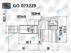 GO 073229 ШРУС наруж. для ам Hyundai Solaris (10-)Kia Rio (11-) ABS | перед