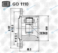 GO 1110 ШРУС внутр. прав. для ам Mitsubishi Pajero (00-) 3.03.2 ATFMT