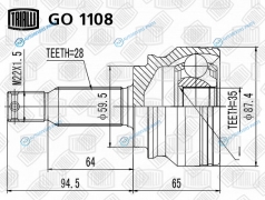 GO 1108 ШРУС наруж. для ам Mitsubishi Outlander XL (05-) 2.02.4 CVTMT | перед