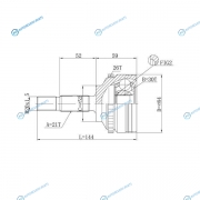 DFCV304 Шрус привода DOUBLE FORCE. с ABS