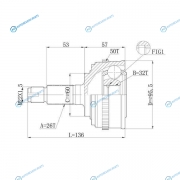 DFCV056 Шрус привода DOUBLE FORCE. с ABS