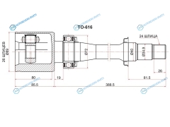 TO-616 Шрус внутренний RH TOYOTA AVENSIS 251 2.4 2AZFSE 03-08
