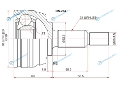 RN-254 Шрус наружный RENAULT DUSTER 4WD 10-
