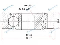 ME-701 Шрус внутренний MERCEDES V-CLASS 6382 99-03VITO автобус 638 99-03