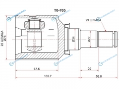 TO-705 Шрус внутренний TOYOTA PLATZVITZFUNCARGOIST 2NZ2SUZUKI