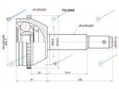 FD-226A Шрус наружный FORD TRANSIT 2.2 TDCI 06- 5MT