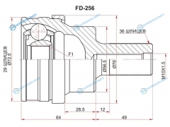 FD-256 Шрус наружный RR VOLVO XC60 09-XC90 03-14S60 II 10-FORD KUGA CBV 08-12