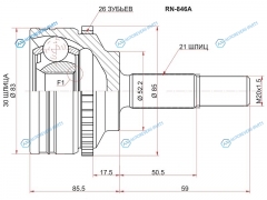 RN-846A Шрус наружный RENAULT CLIO II 98-08KANGOO 97-09