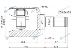 MI-703 Шрус внутренний LH KIA SPORTAGE 04-10