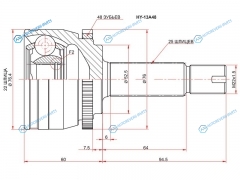 HY-13A48 Шрус наружный HYUNDAI SOLARIS 10- (Russia)KIA RIO 11- (Russia)