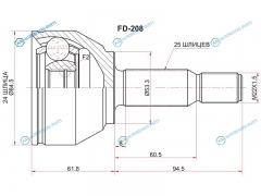 FD-208 Шрус наружный FORD TRANSIT CONNECT TC7 02-13